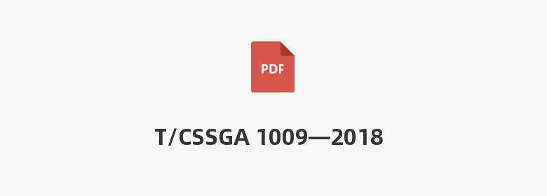 T/CSSGA 1009—2018